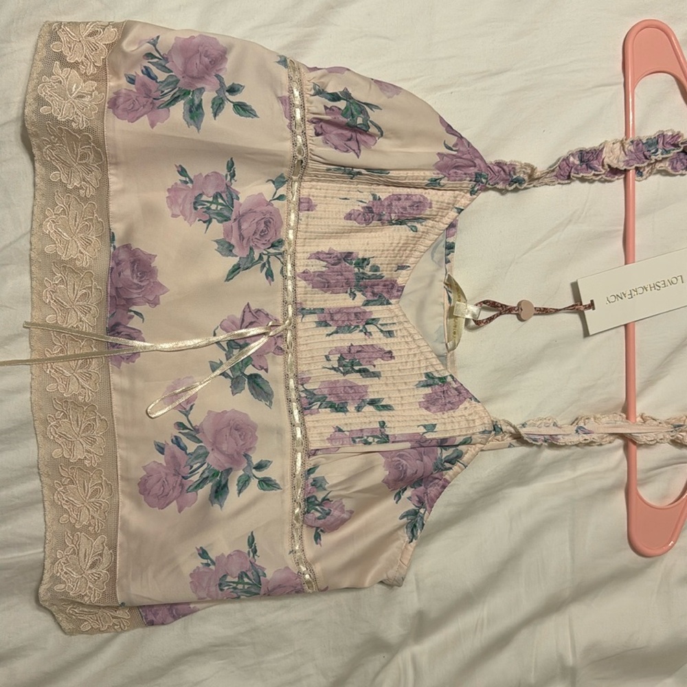LOVESHACKFANCY Lanza Tank: Mauve Rose